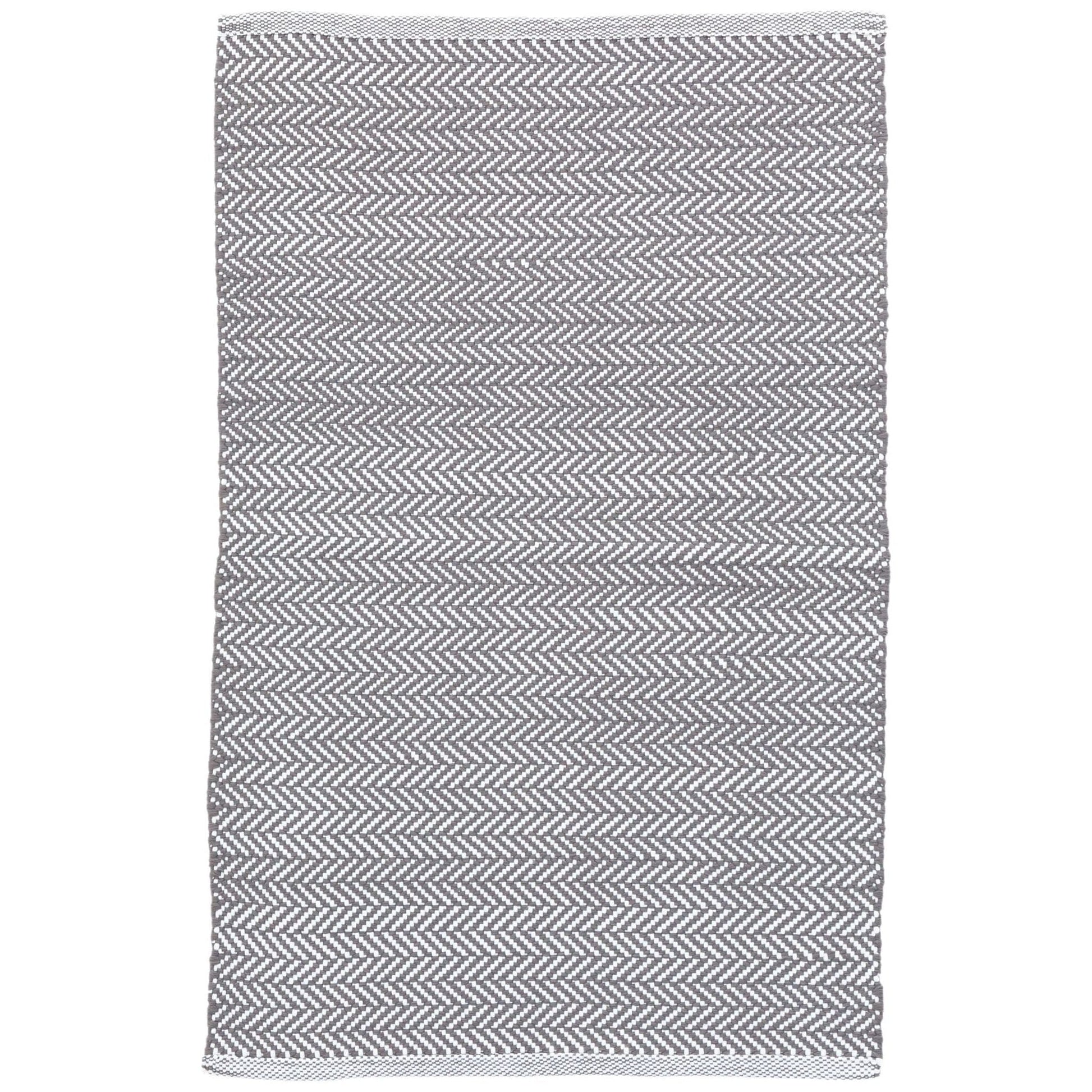 Herringbone Shale/White Handwoven Indoor/Outdoor Rug Rugs 