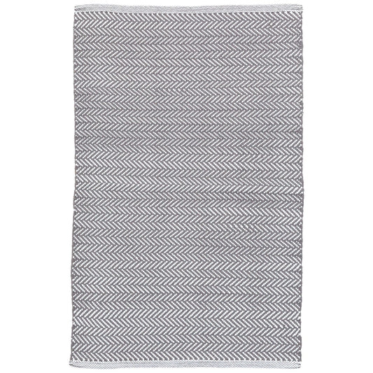 Herringbone Shale/White Handwoven Indoor/Outdoor Rug Rugs 