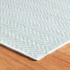 Herringbone Swedish Blue Machine Washable Rug WASHABLE 