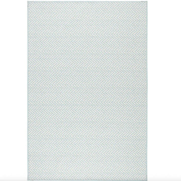 Herringbone Swedish Blue Machine Washable Rug WASHABLE 