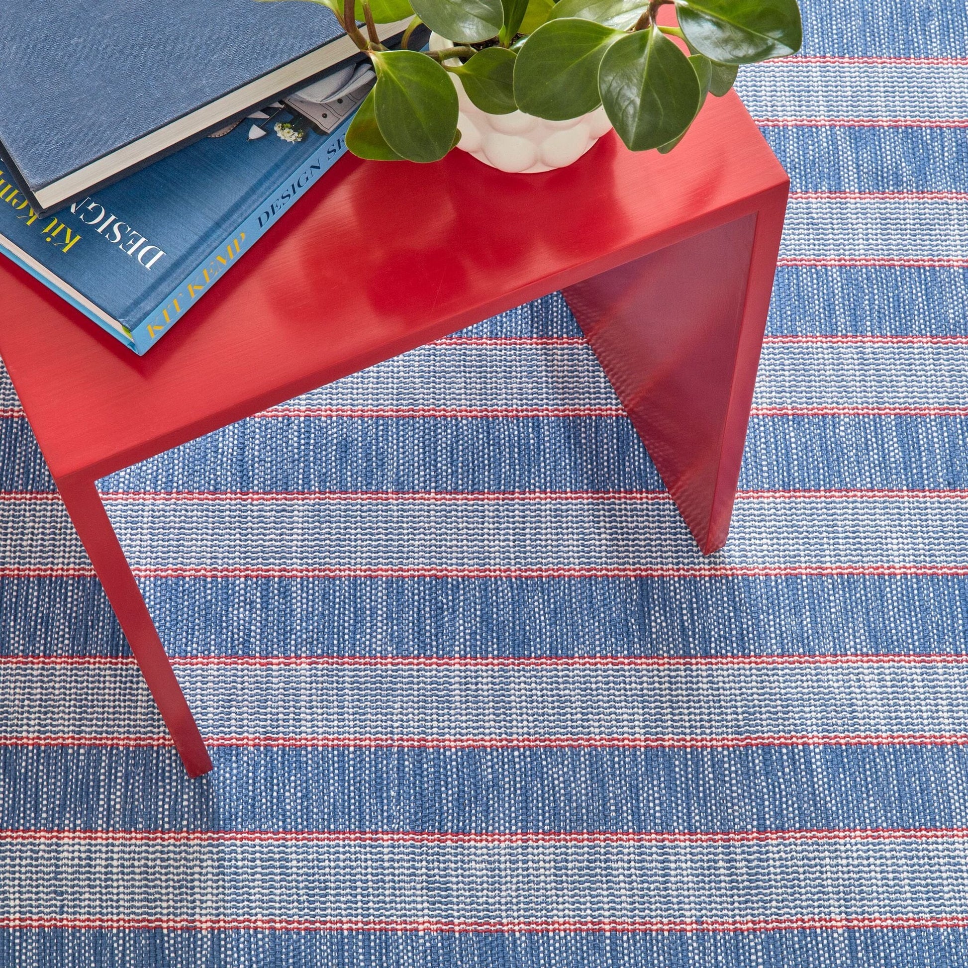 Hillsgrove Stripe Denim Handwoven Cotton Rug Rugs 