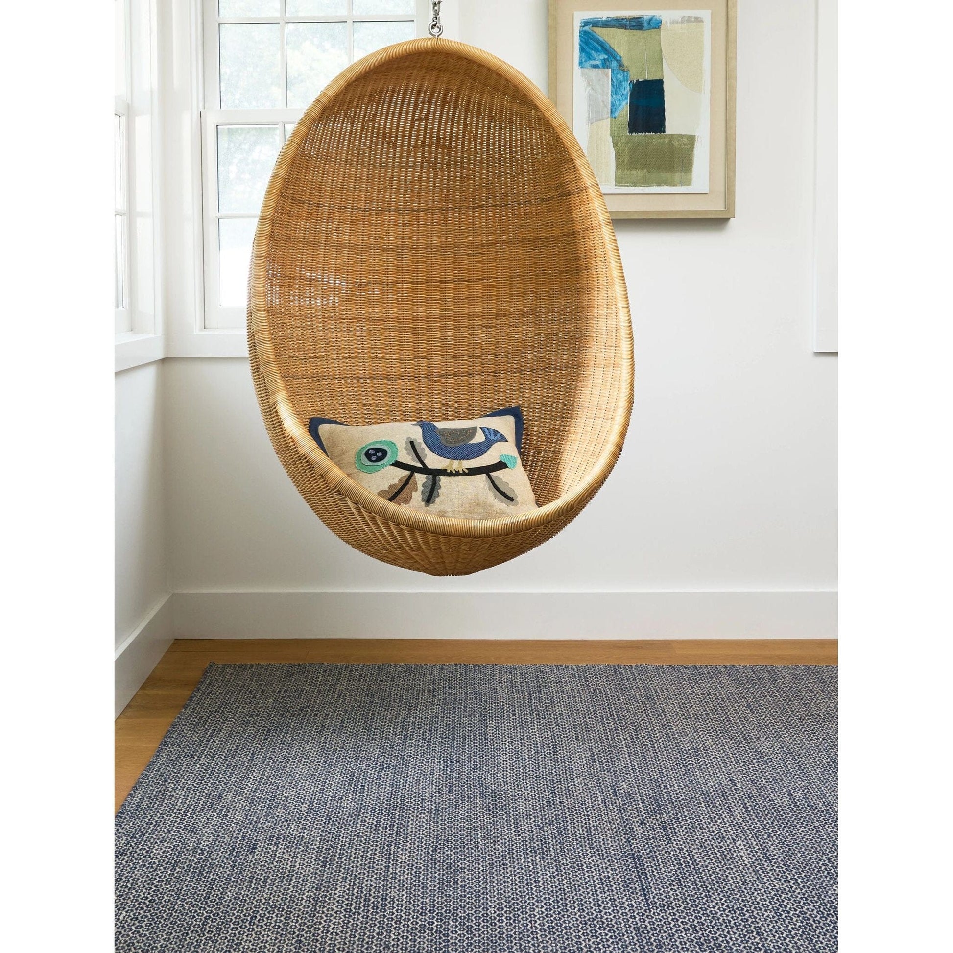 Honeycomb Indigo/Grey Handwoven Wool Rug Rugs 