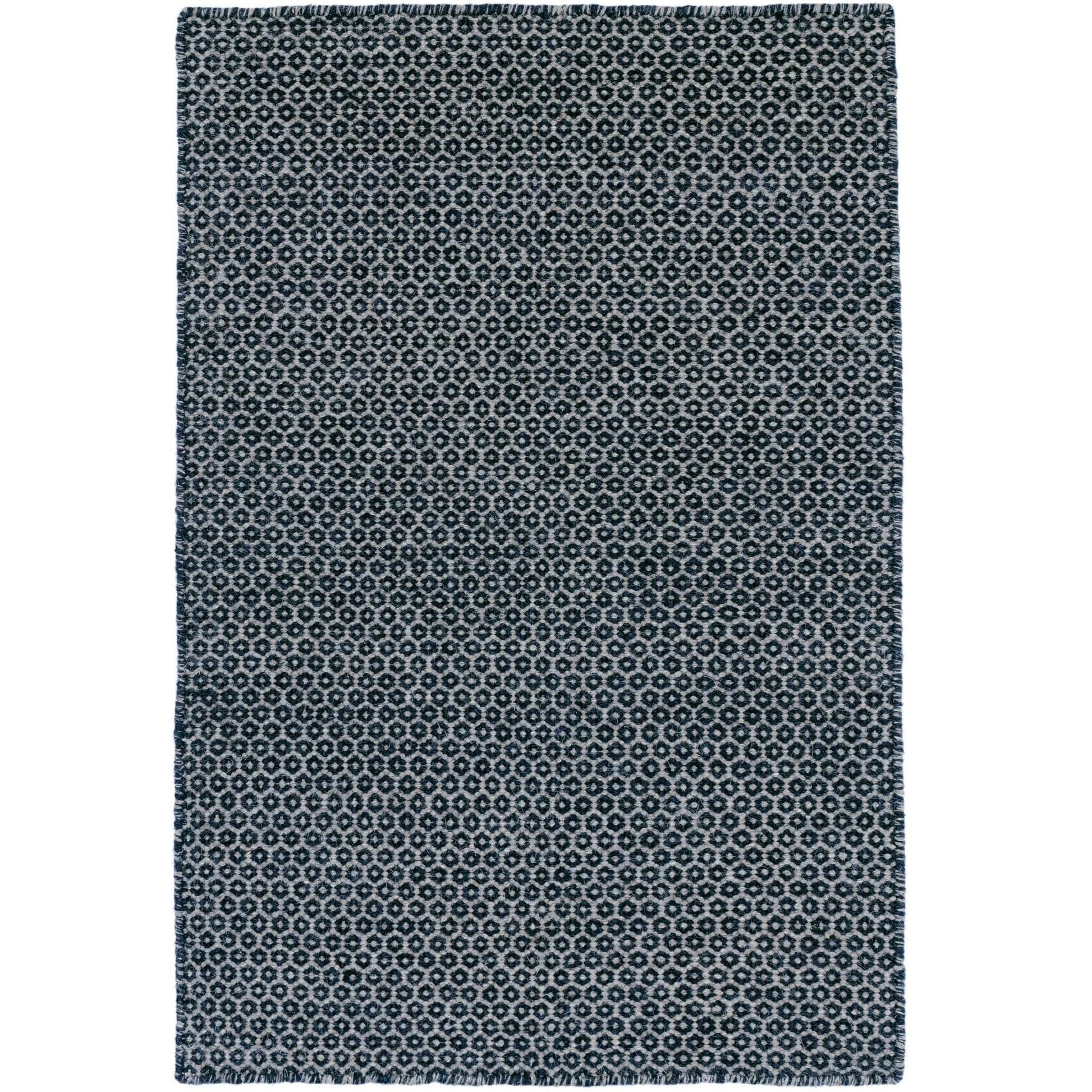 Honeycomb Indigo/Grey Handwoven Wool Rug Rugs 