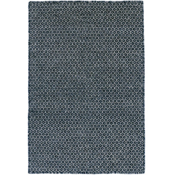 Honeycomb Indigo/Grey Handwoven Wool Rug Rugs 