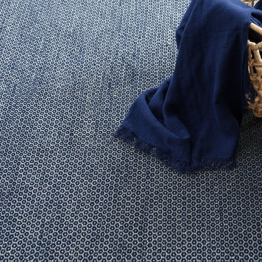 Honeycomb Indigo/Grey Handwoven Wool Rug Rugs 