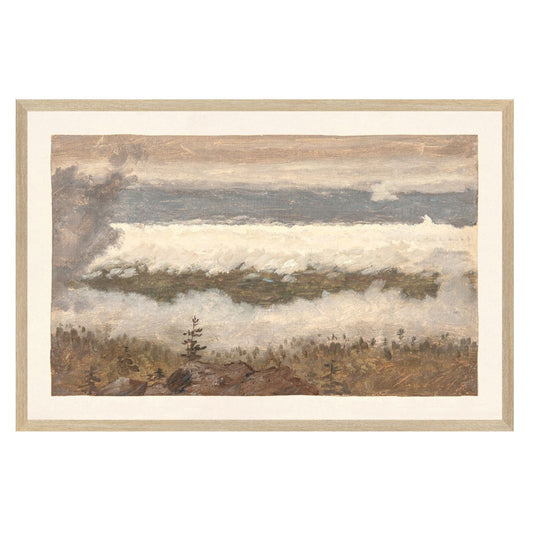 Hudson River School- Clouds From The Catskills 1870- Glass Framed Framed Art 