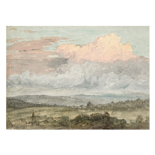 Hudson River School- Clouds, Hudson Valley C. 1870- Canvas Framed Art 