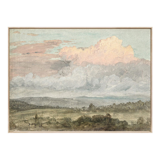 Hudson River School- Clouds, Hudson Valley C. 1870- Framed Canvas Framed Art 
