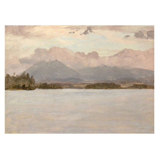 Hudson River School- Lake Katahdin C. 1870- Canvas Framed Art 