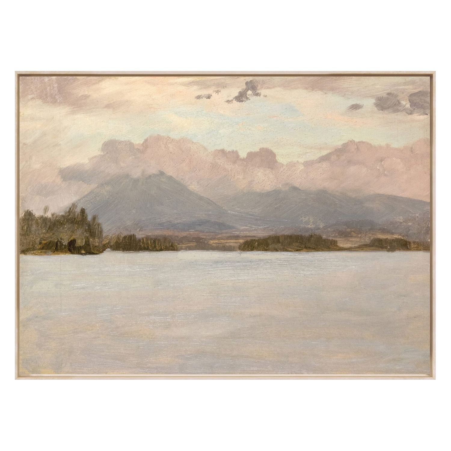 Hudson River School- Lake Katahdin C. 1870- Framed Canvas Framed Art 
