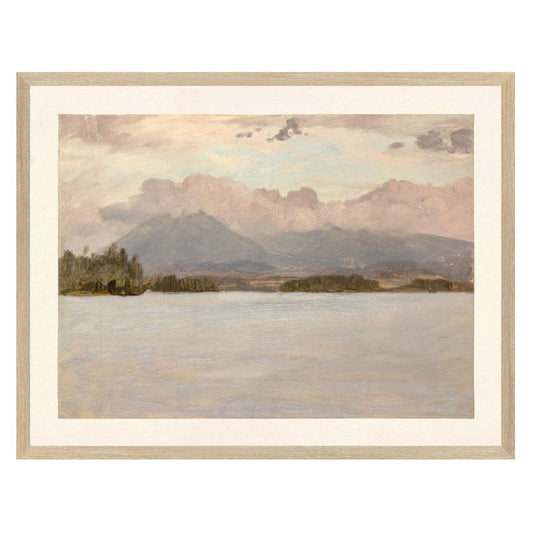 Hudson River School- Lake Katahdin C. 1870- Glass Framed. Framed Art 