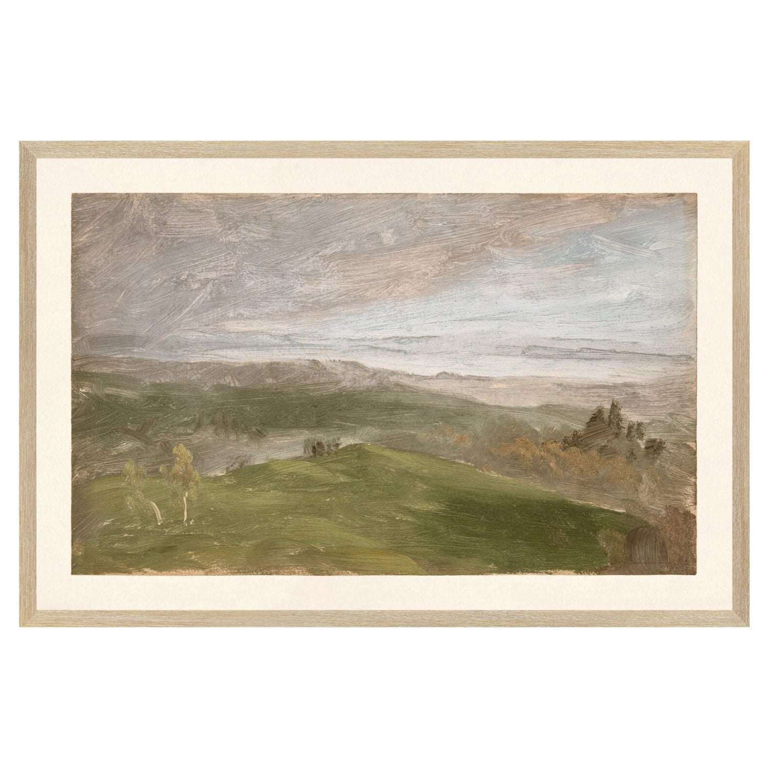 Hudson River School- Summer View, Hudson Valley 1870- Glass Framed Framed Art 