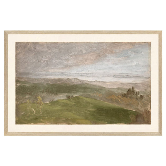 Hudson River School- Summer View, Hudson Valley 1870- Glass Framed Framed Art 