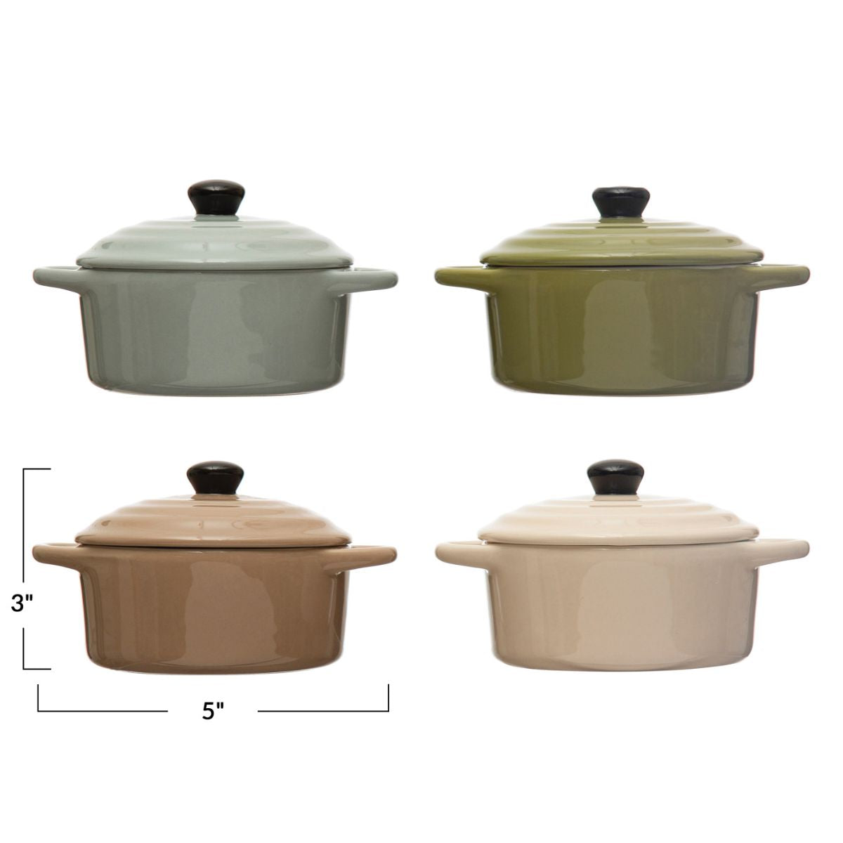 I cup Stoneware Mini Baker with Lid Kitchen 