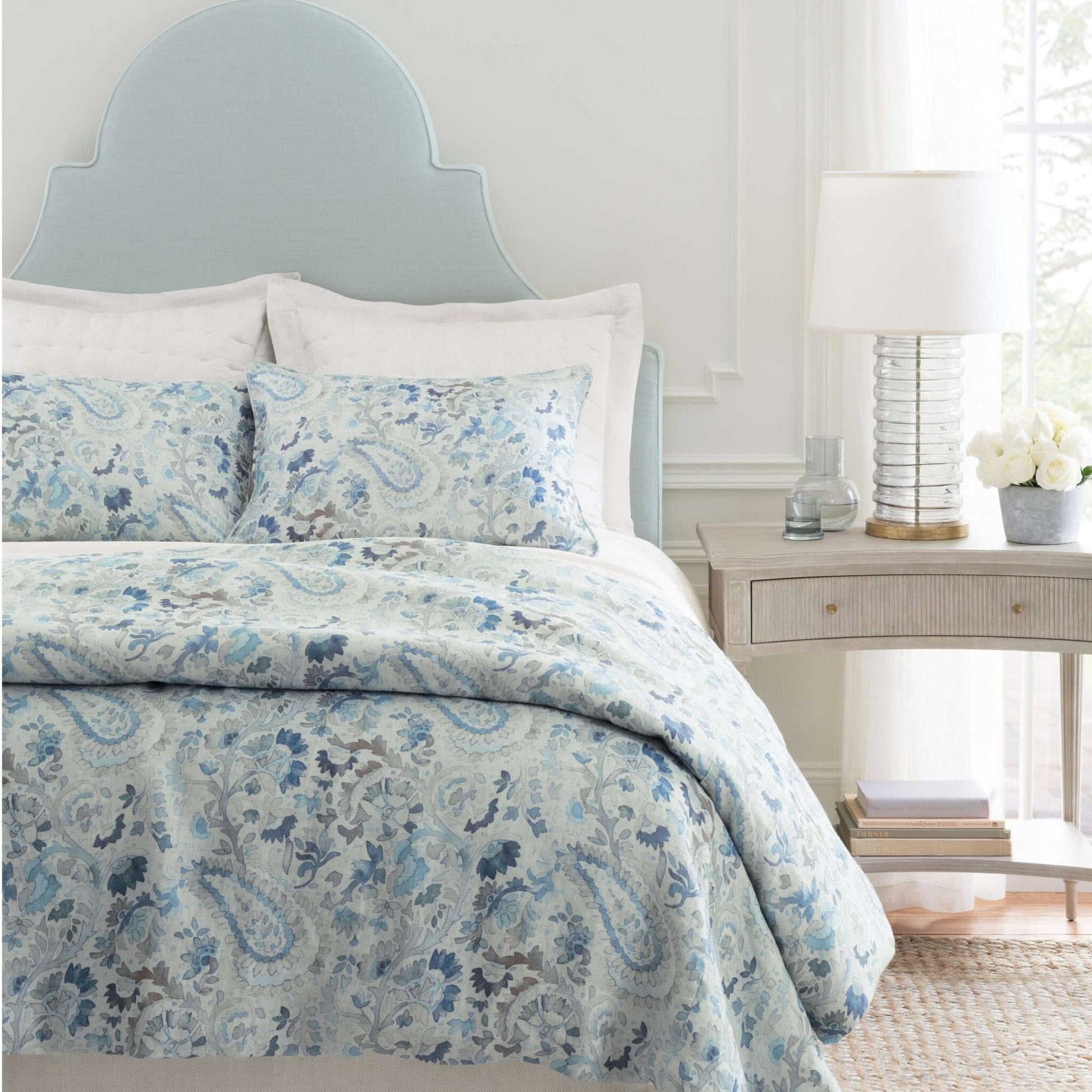 Ines Linen Blue Duvet Cover Duvet Cover 