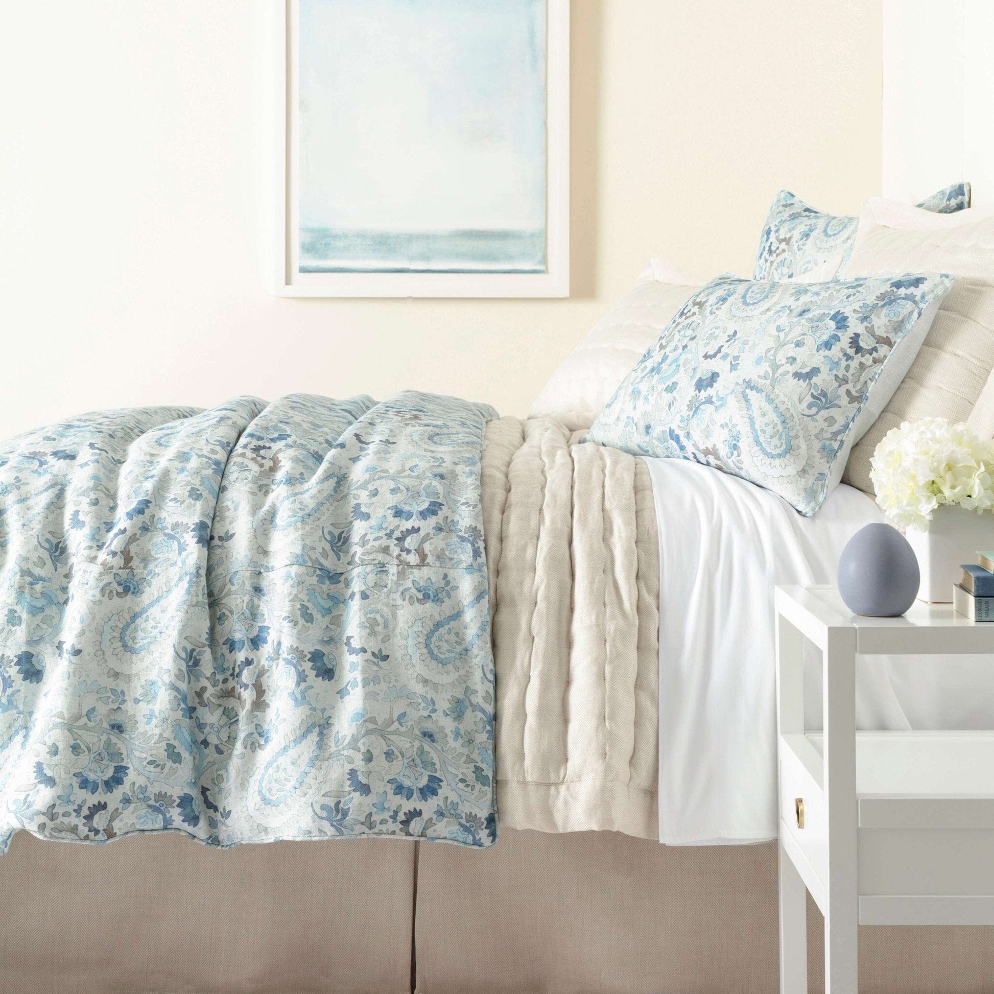 Ines Linen Blue Sham Duvet Sham 