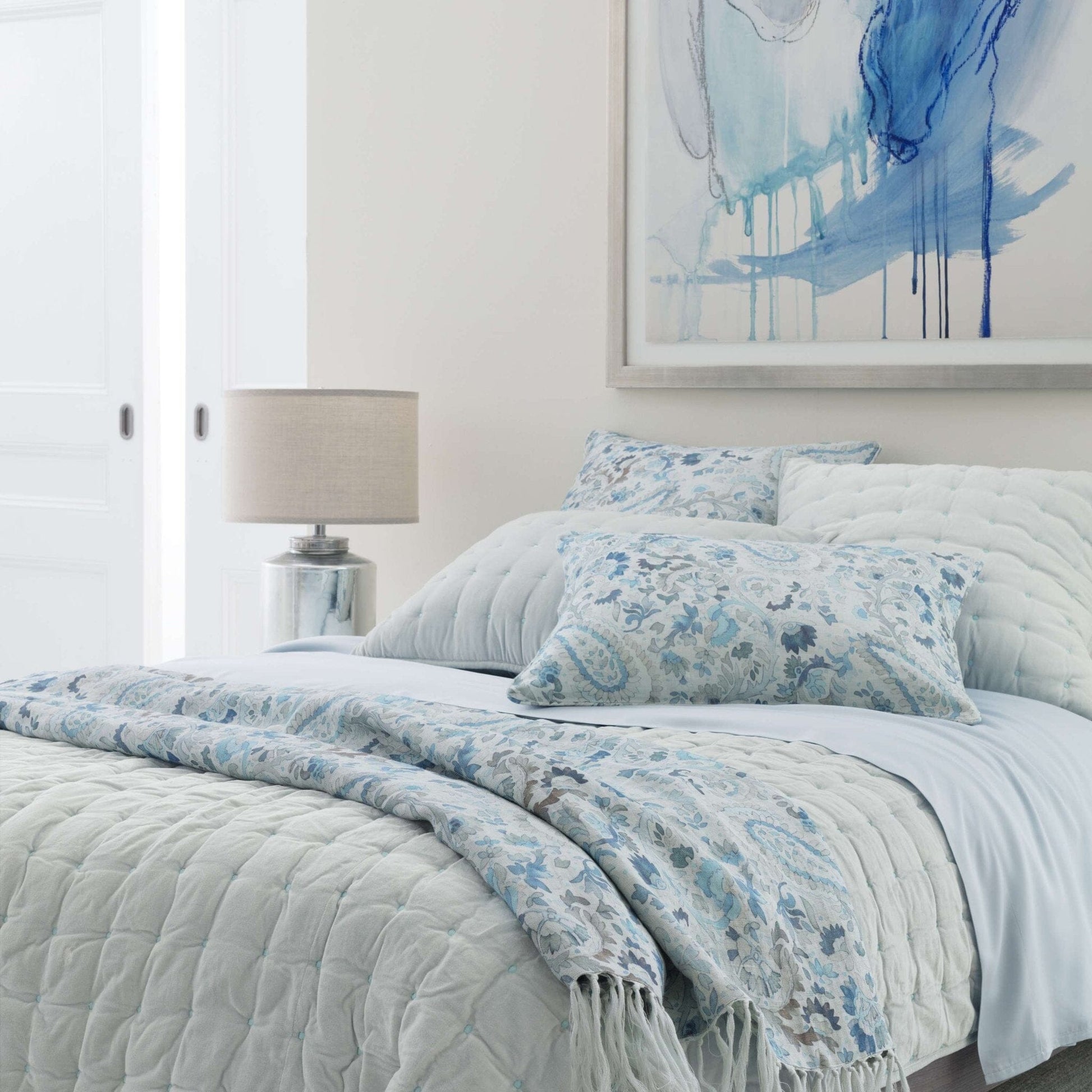 Ines Linen Blue Sham Duvet Sham 