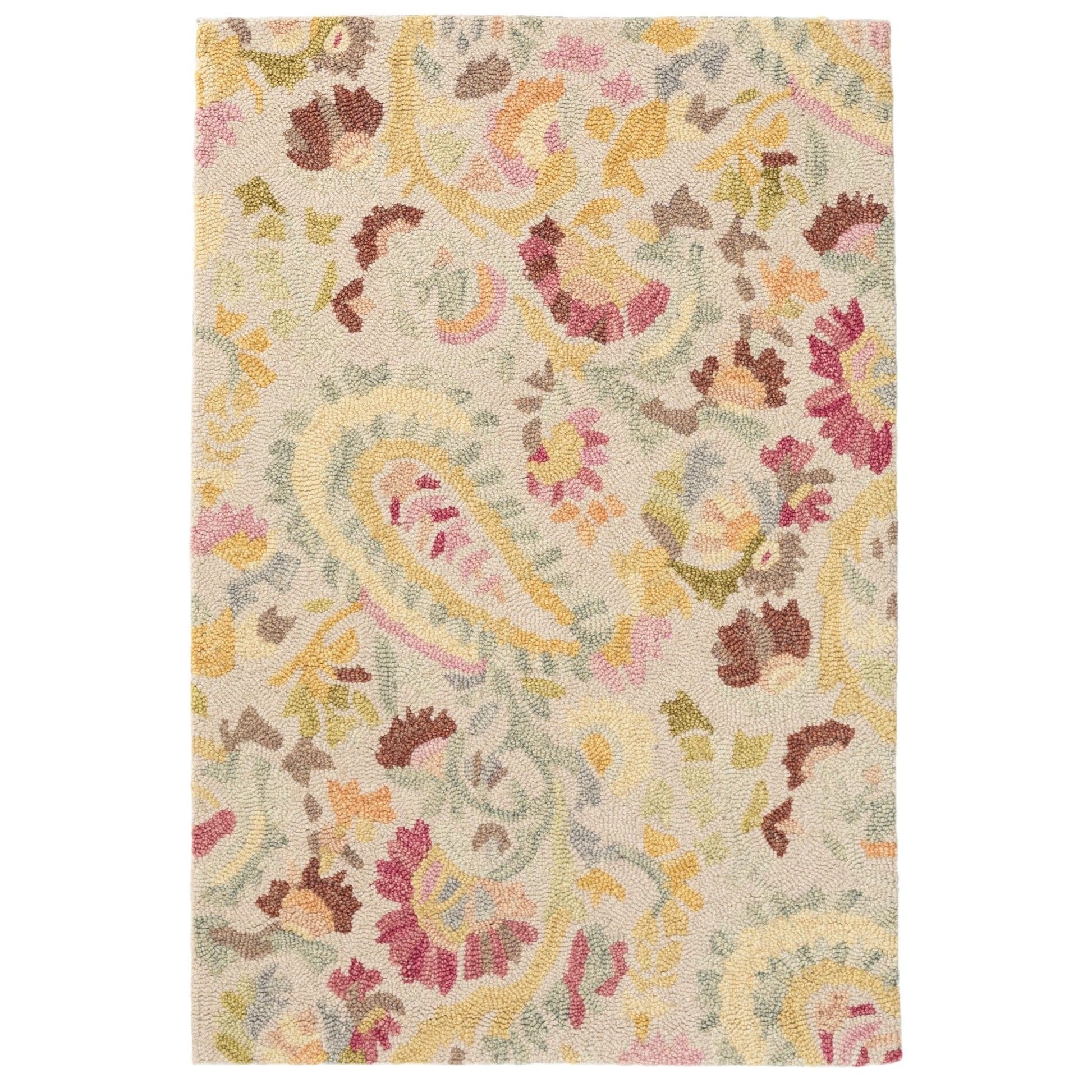 Ines Multi Hand Micro Hooked Wool Rug Rugs 