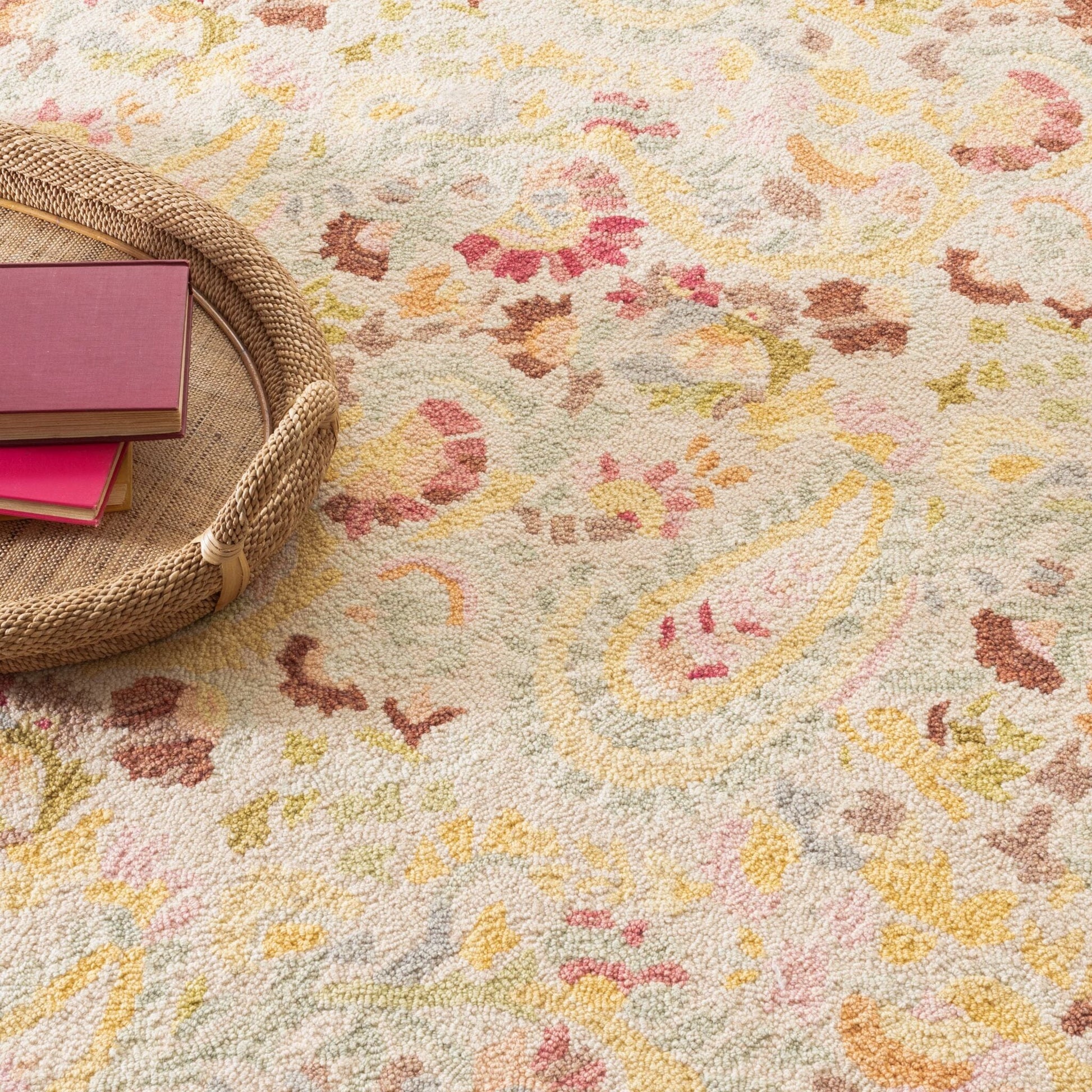 Ines Multi Hand Micro Hooked Wool Rug Rugs 