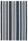 Irving Stripe Navy Handwoven Cotton Rug Rugs 