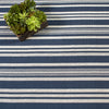 Irving Stripe Navy Handwoven Cotton Rug Rugs 