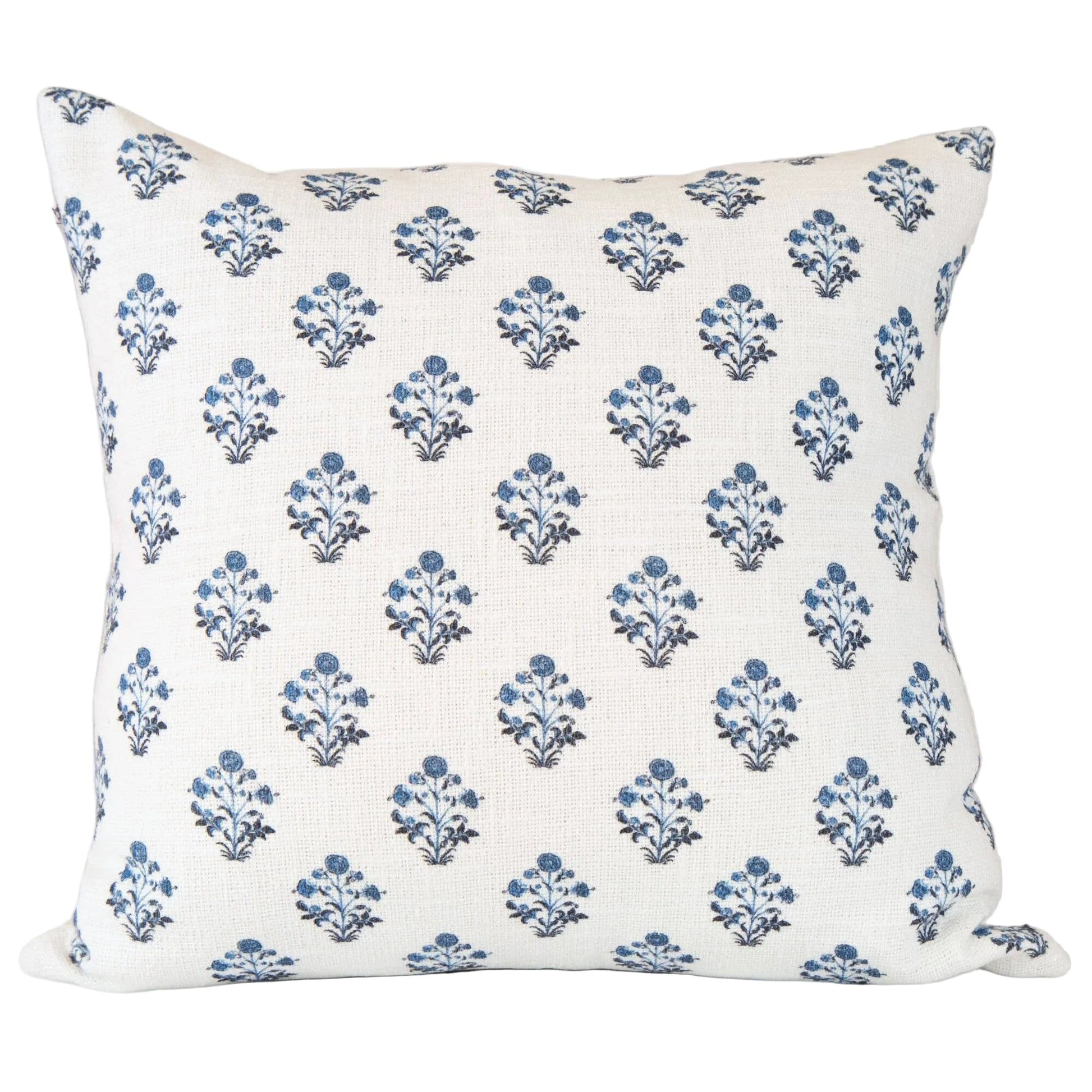 Izzy Blue Block Print Pillow 22" Pillows 22X22 