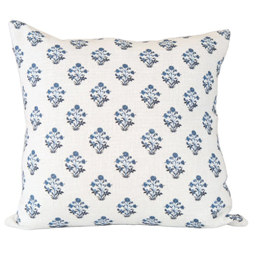 Izzy Blue Block Print Pillow 22" Pillows 22X22 