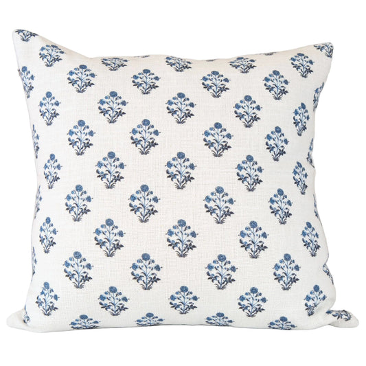 Izzy Blue Block Print Pillow 22" Pillows 22X22 