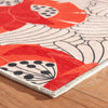 Japanese Poppy Multi Machine Washable Rug Rugs 