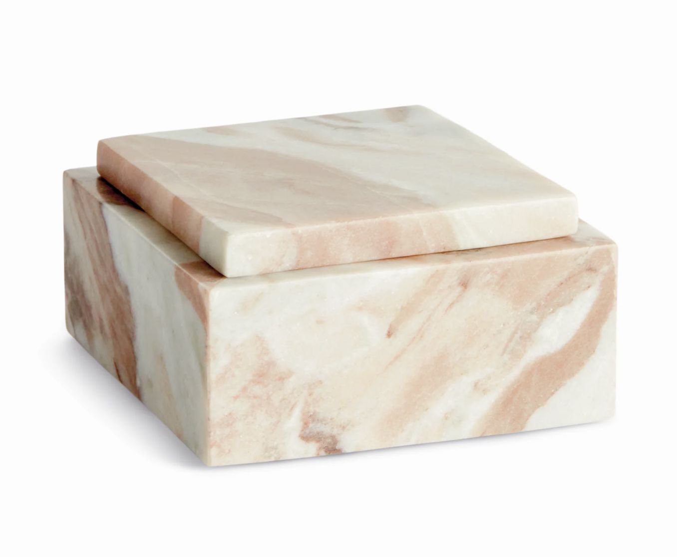 Jaqueline Square Lidded Marble Box Objects & Accents 