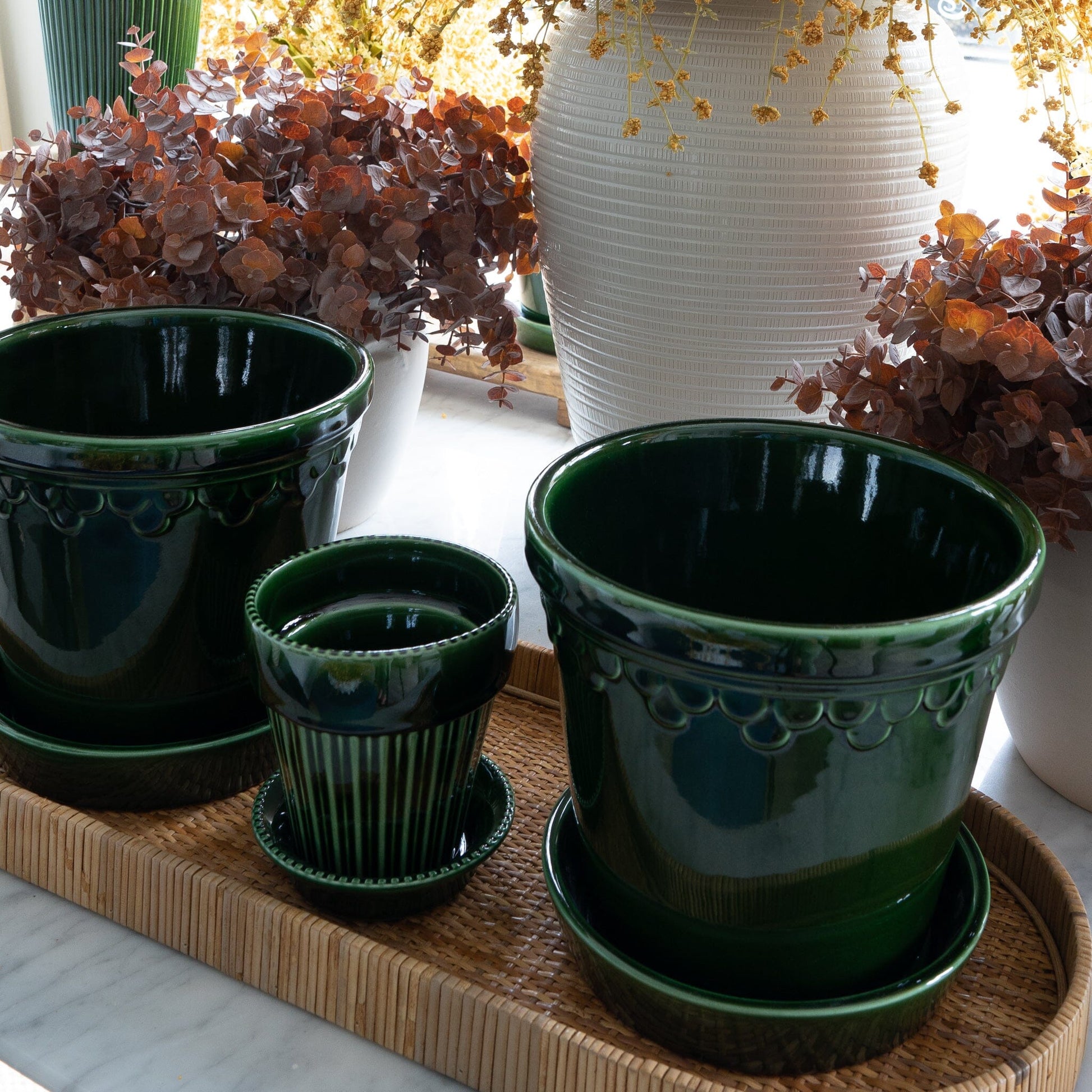 Kobenhavner Glazed Pot - Green Vases & Planters 