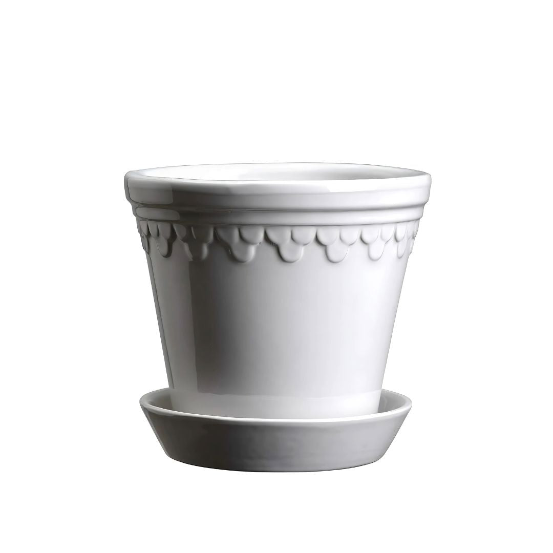Kobenhavner Glazed Pot - White Vases & Planters 