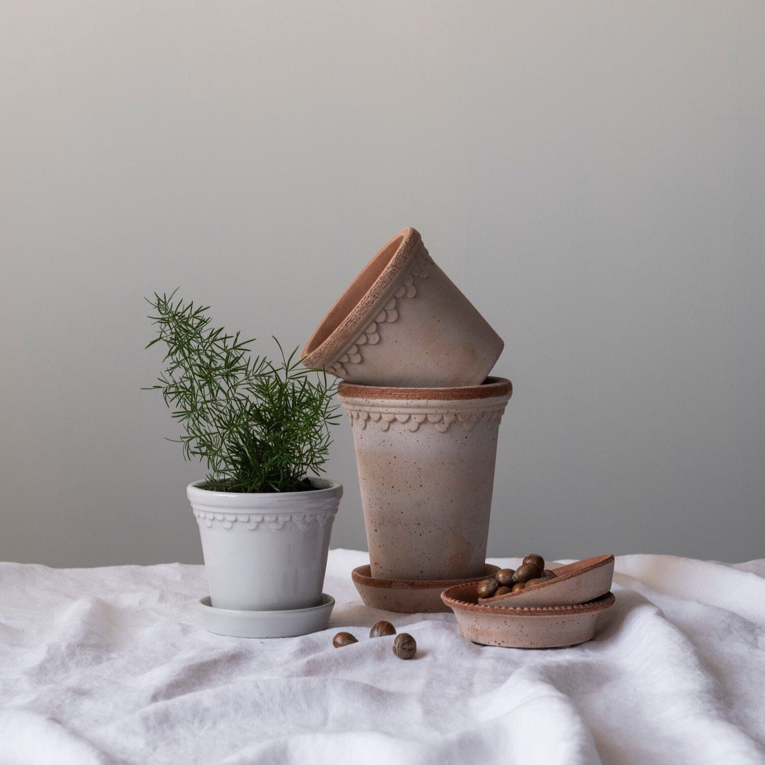 Kobenhavner Glazed Pot - White Vases & Planters 