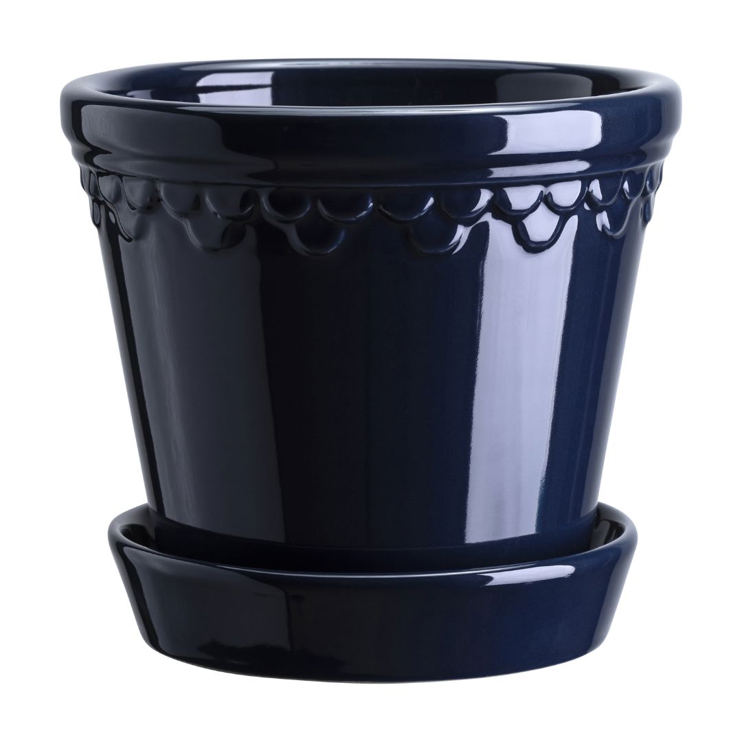 Kobenhavner Pot 16cm- Glazed Sapphire Blue Vases, Planters & Jars 