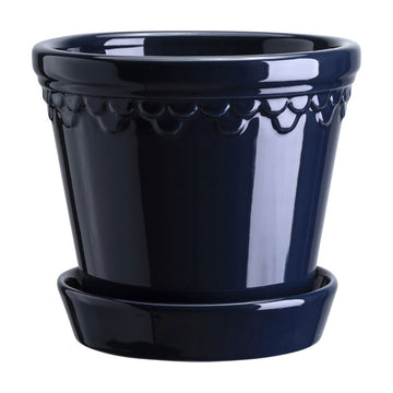 Kobenhavner Pot 16cm- Glazed Sapphire Blue Vases, Planters & Jars 