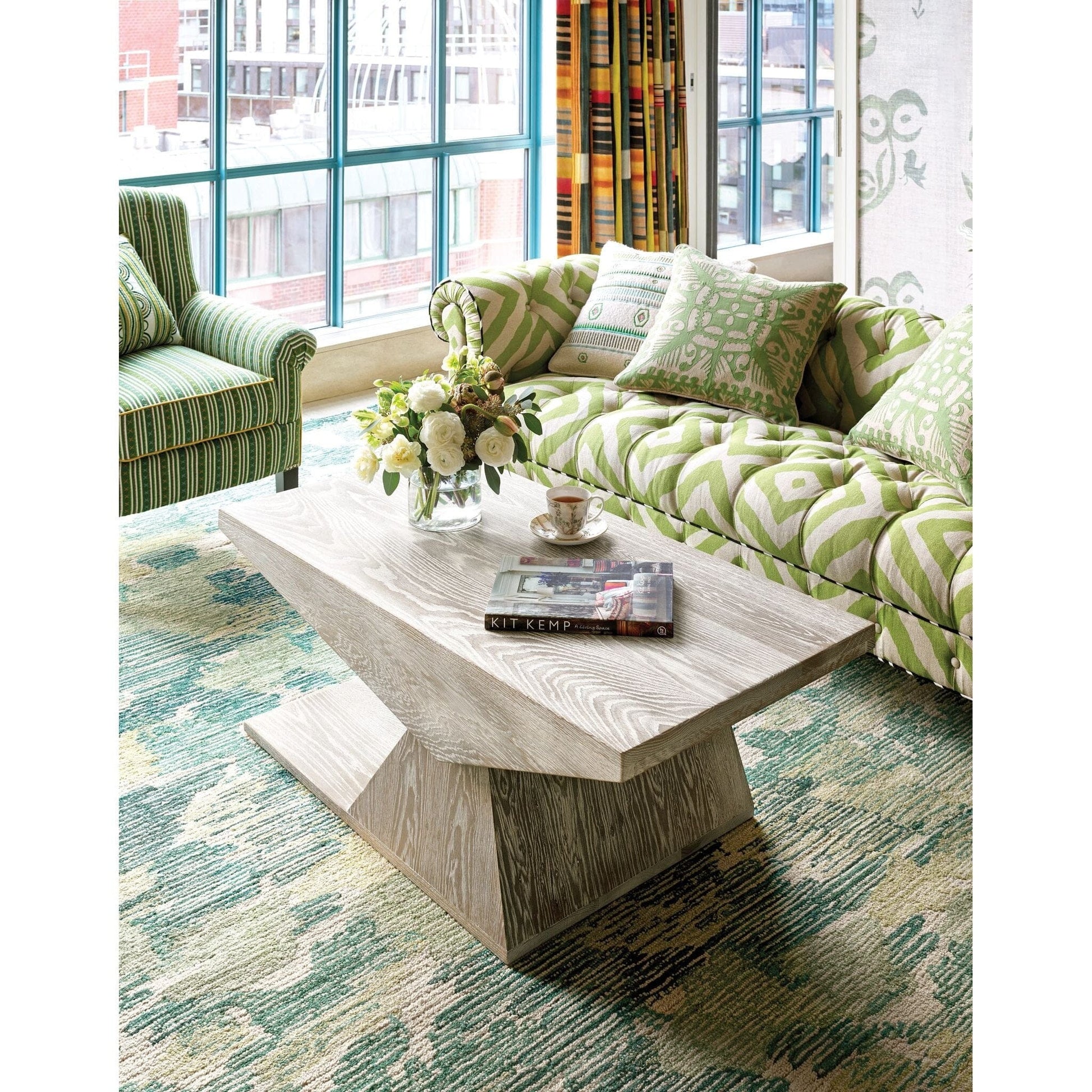 Ladycross Green Hand Hooked Wool Rug Rugs 