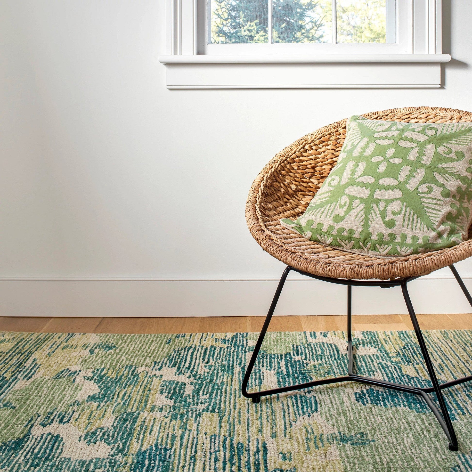 Ladycross Green Hand Hooked Wool Rug Rugs 