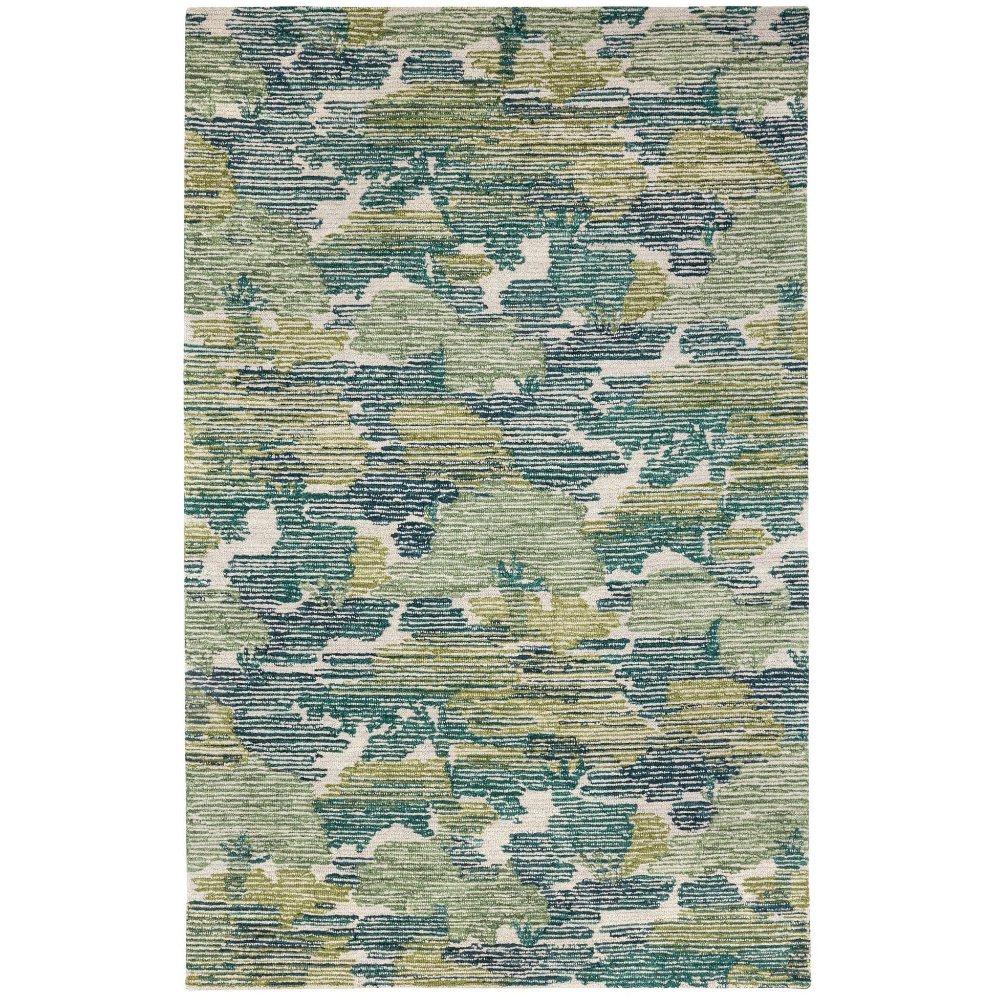 Ladycross Green Hand Hooked Wool Rug Rugs 