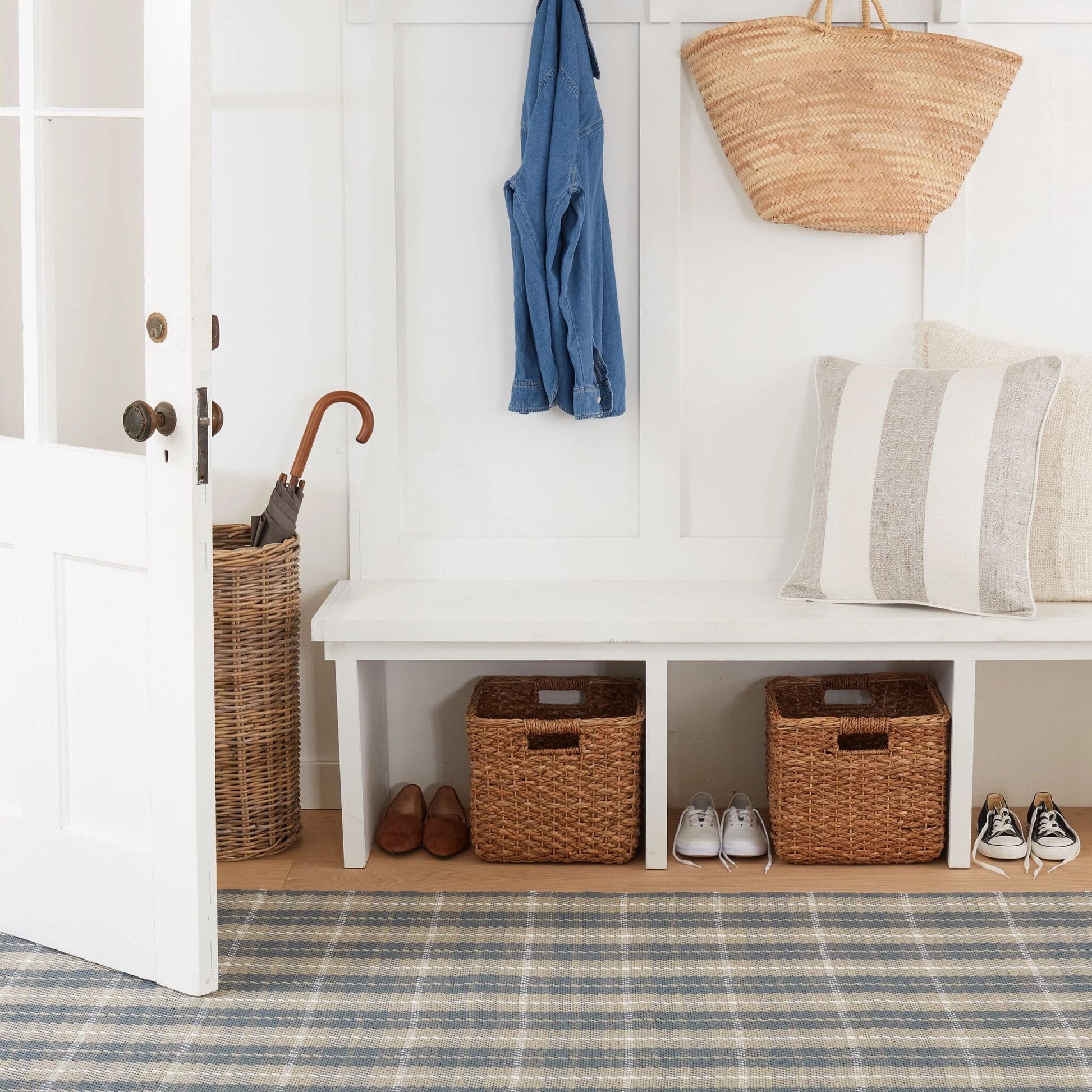 Lakeville Plaid Charcoal Handwoven Indoor/Outdoor Rug RUGS 