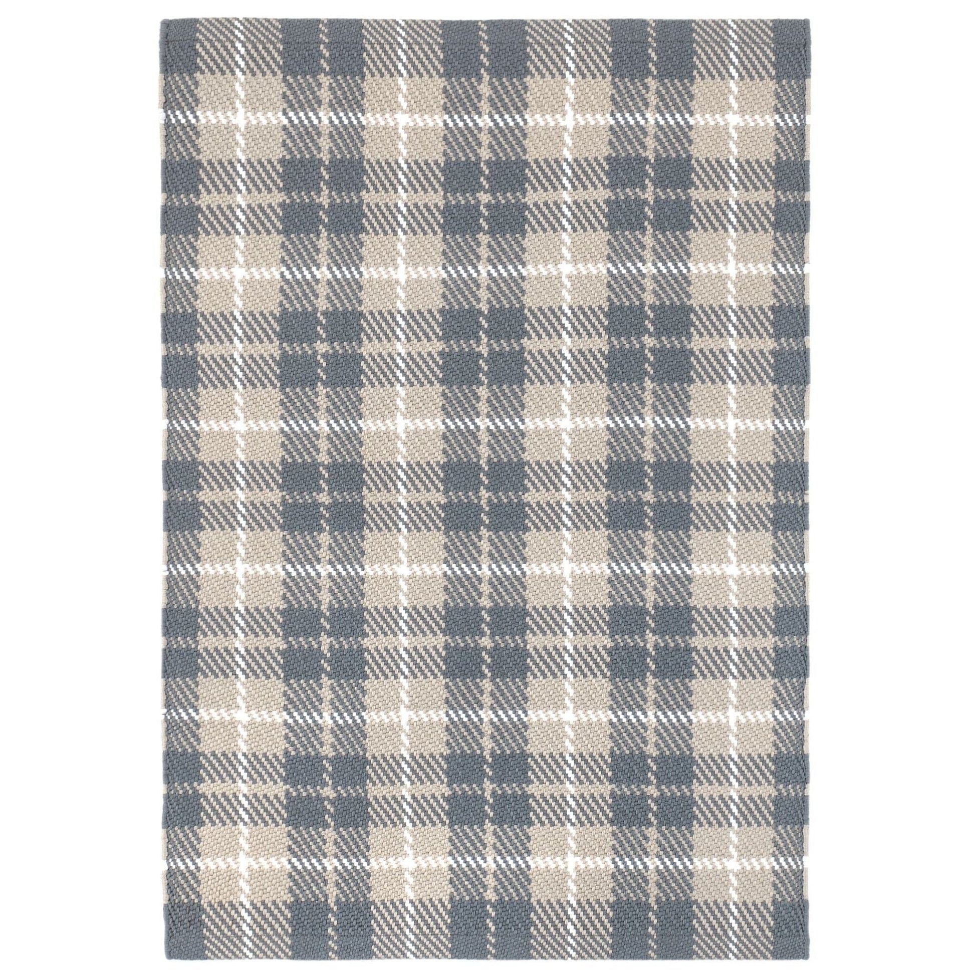 Lakeville Plaid Charcoal Handwoven Indoor/Outdoor Rug RUGS 