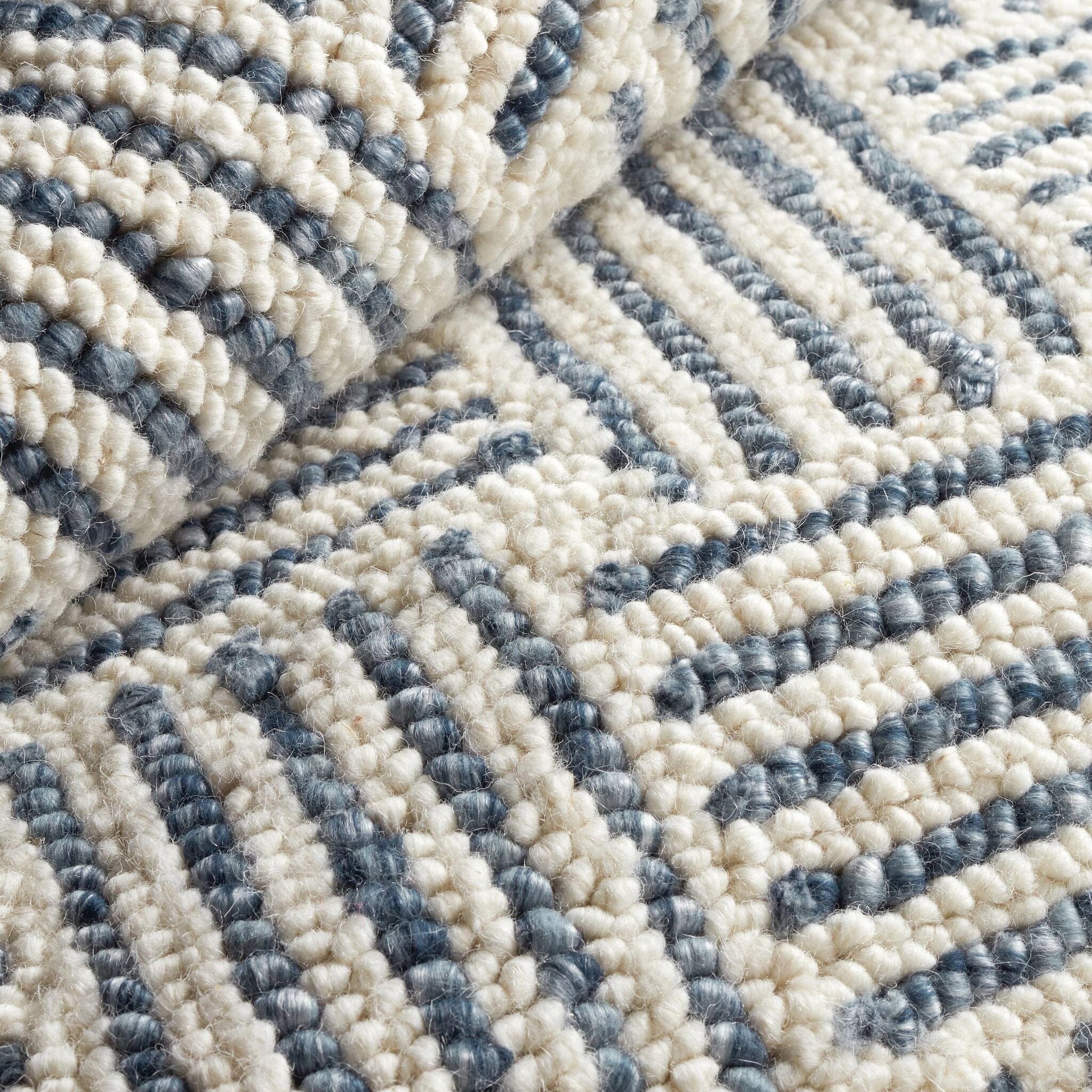 Layers Indigo Hand Hooked Wool Rug Rugs 