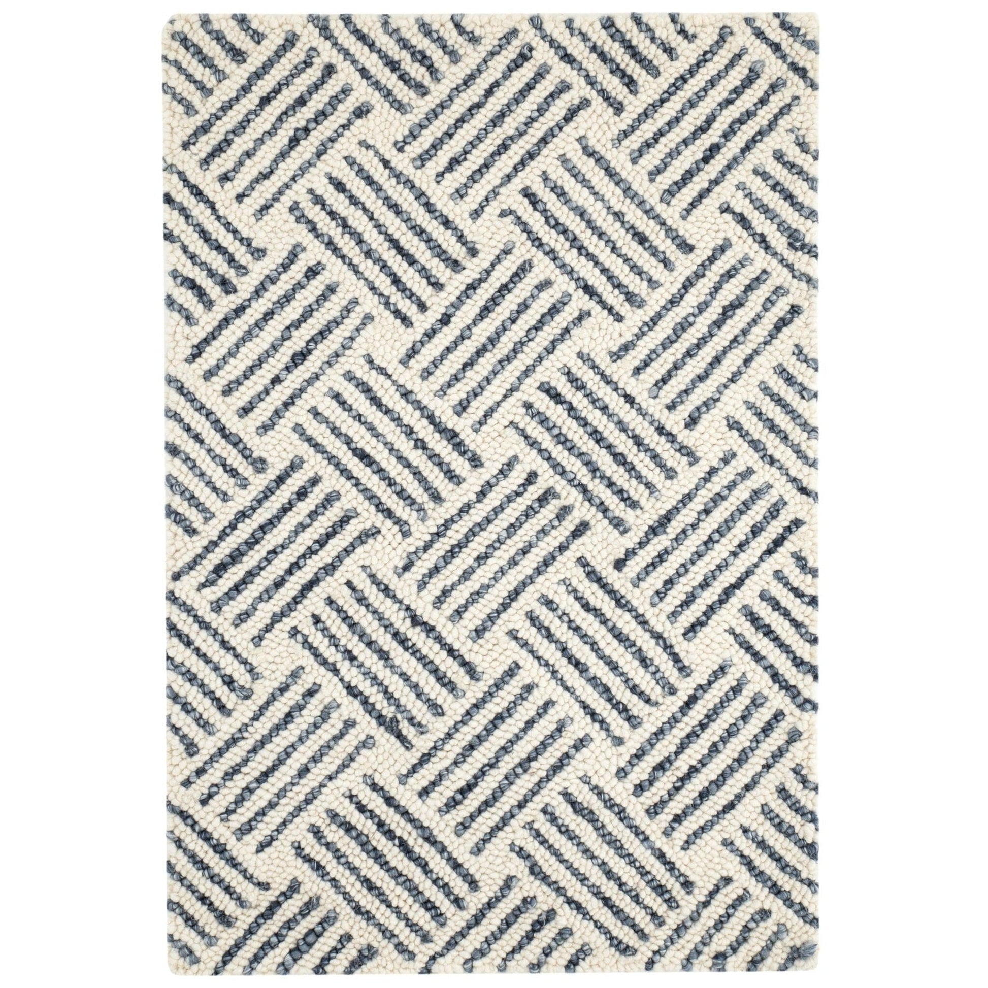 Layers Indigo Hand Hooked Wool Rug Rugs 