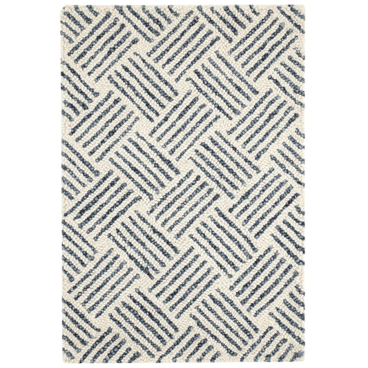 Layers Indigo Hand Hooked Wool Rug Rugs 