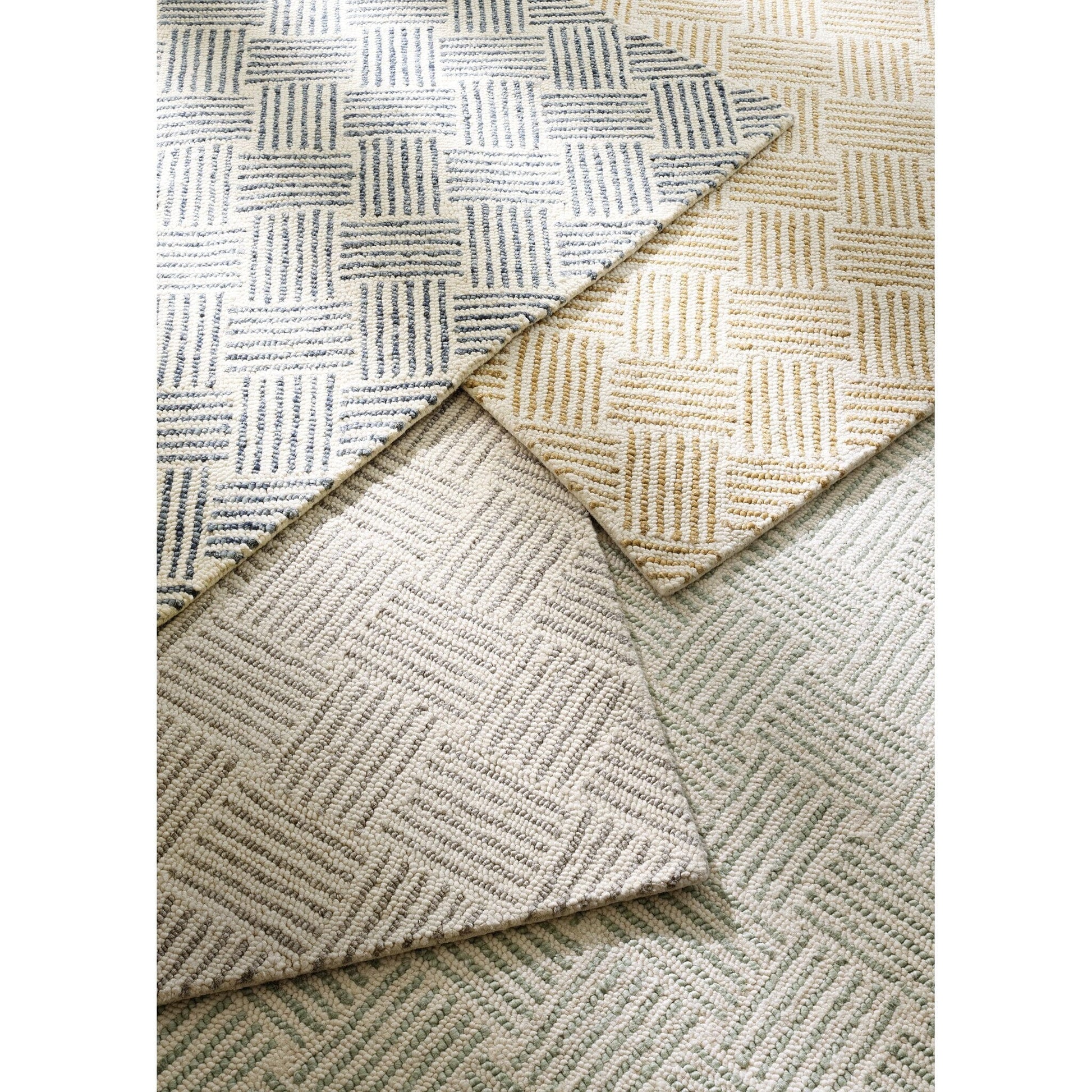 Layers Indigo Hand Hooked Wool Rug Rugs 