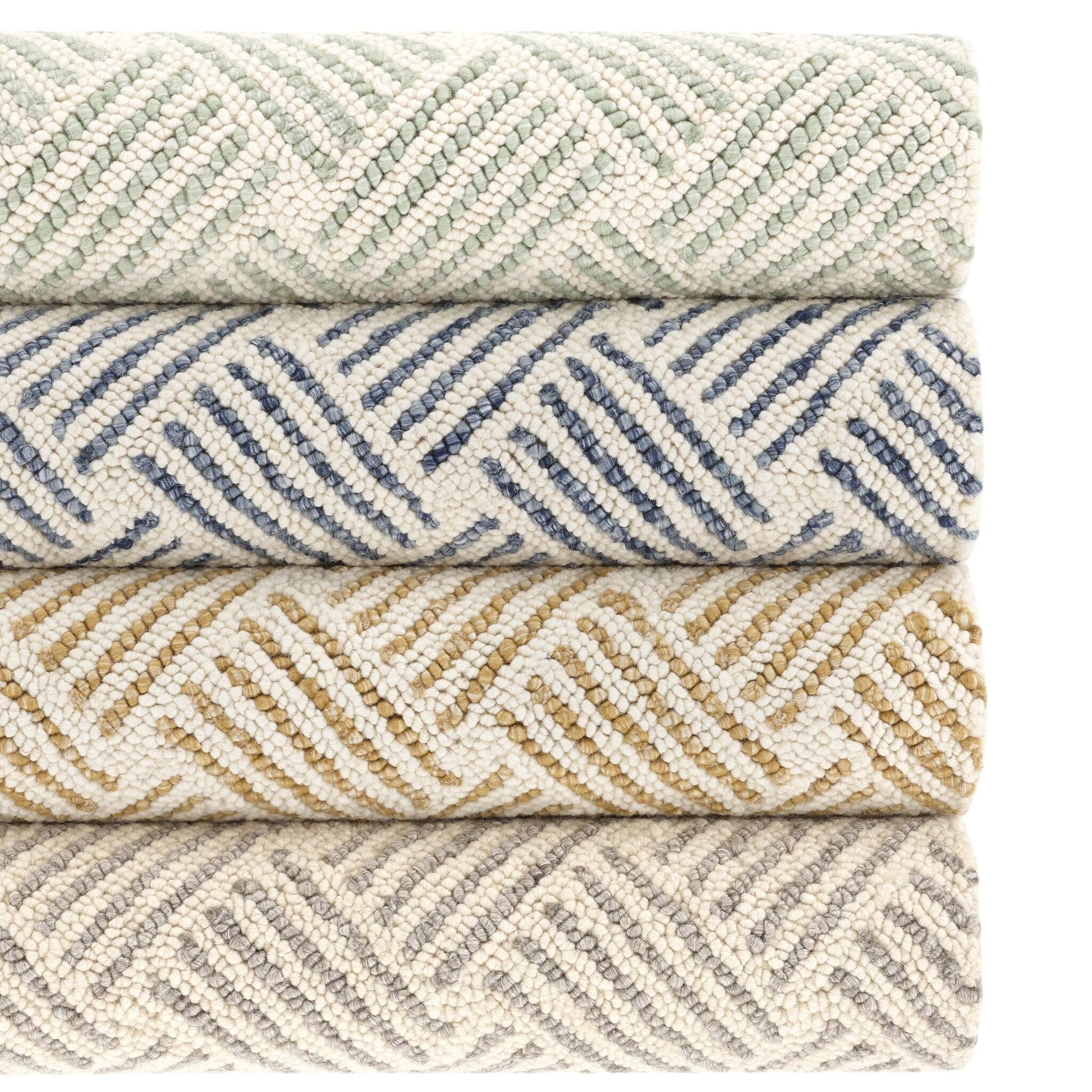 Layers Ochre Hand Hooked Wool Rug Rugs 