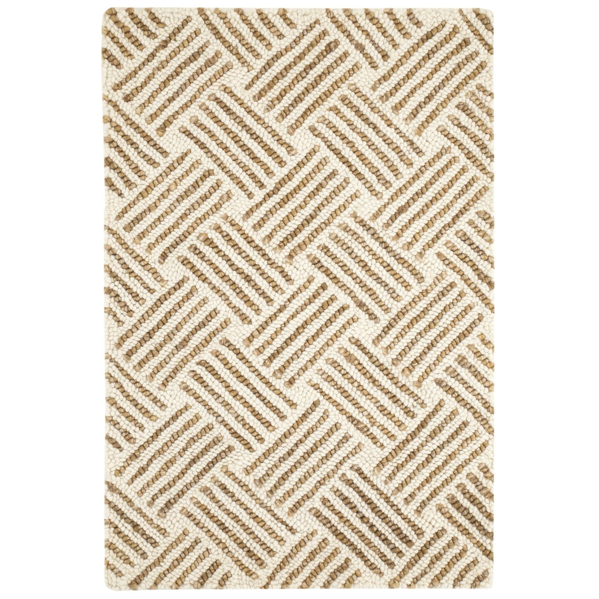 Layers Ochre Hand Hooked Wool Rug Rugs 