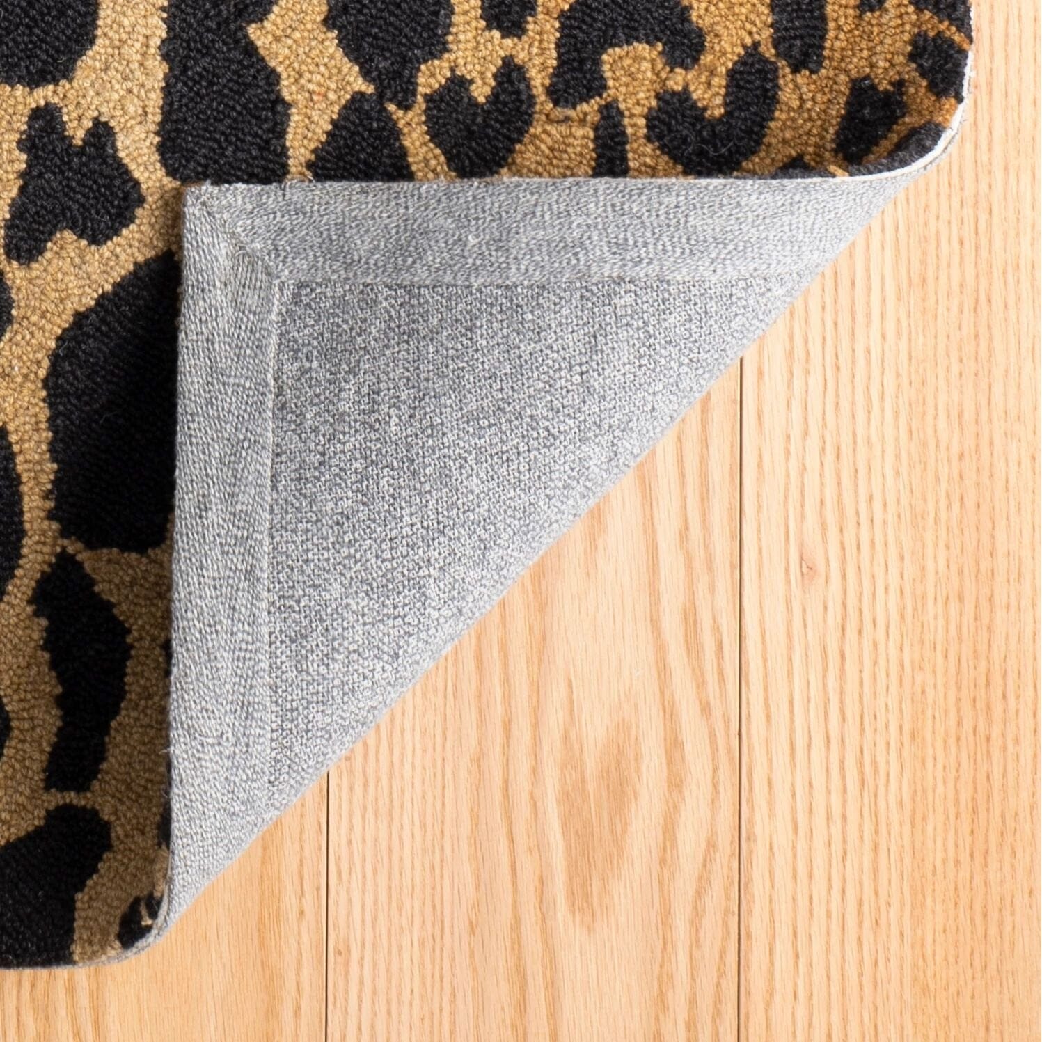 Leopard Hand Micro Hooked Wool Rug - Brown Rugs 
