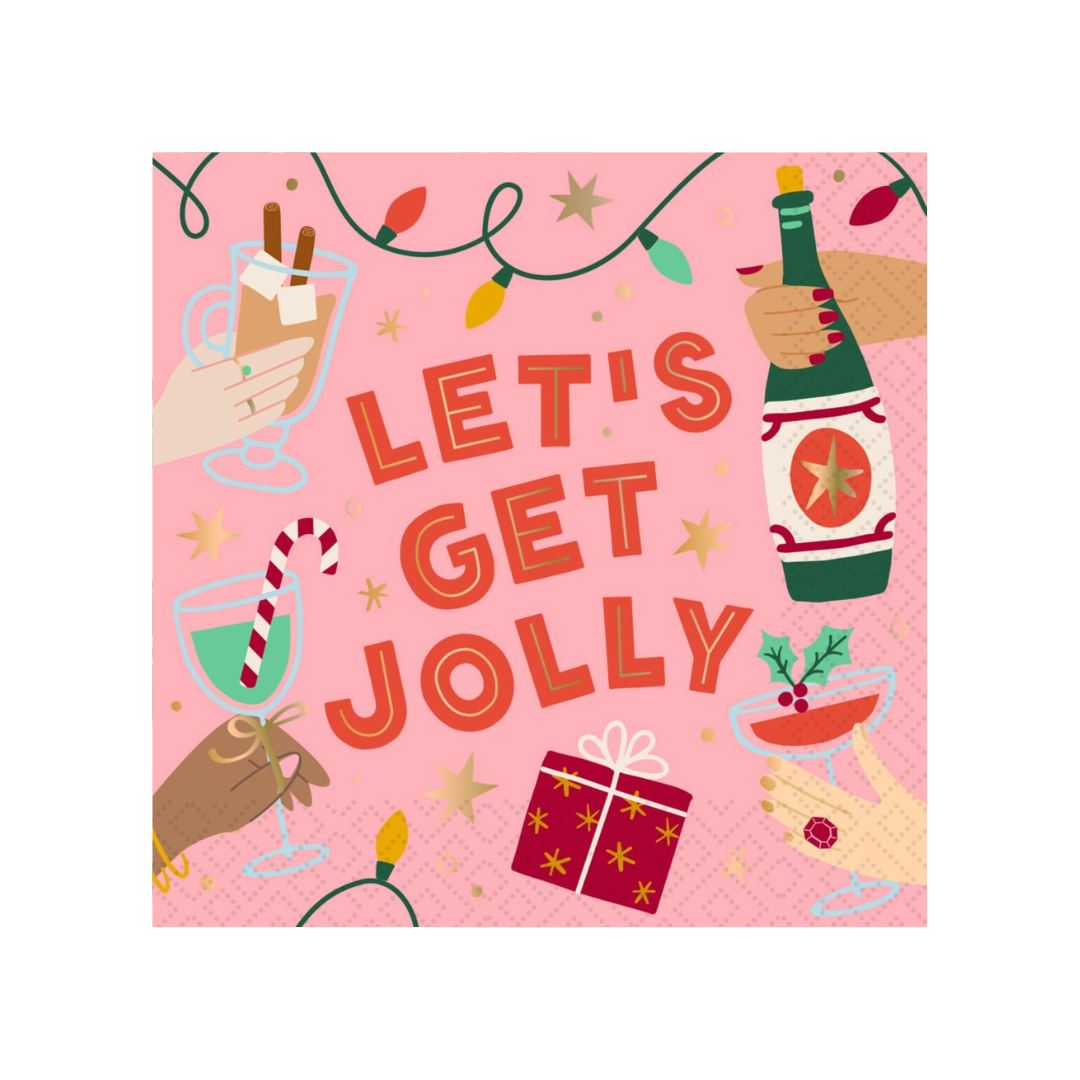 Let's Get Jolly Cocktail Napkin Linens 