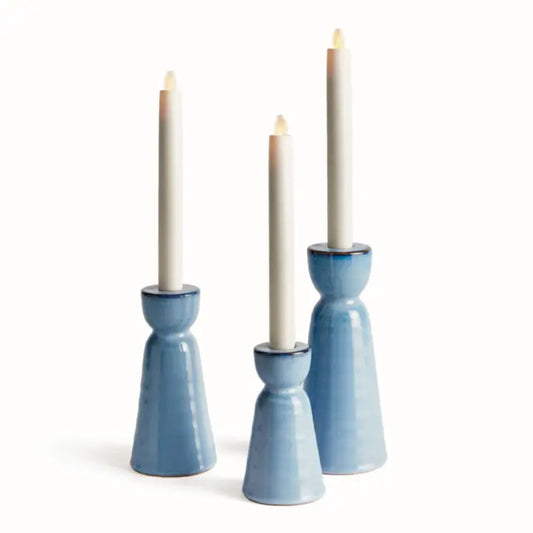 Libbey Taper Holder- Blue Objects & Accents 
