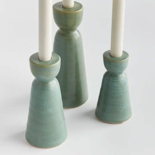 Libbey Taper Holder- Green Objects & Accents 